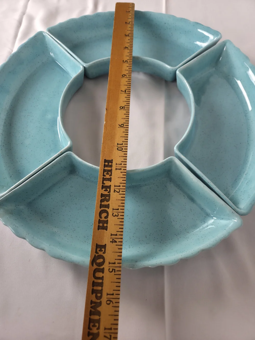 Vintage..Aqua Glazed Decorative Ceramic Bowl - Home Dining Serveware...